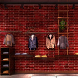 Compact Brick Pattern Wallpaper Roll Restaurant Architectural Wall Decor, 33' x 20.5" Clearhalo 'Industrial wall decor' 'Industrial' 'Wallpaper' Wall Decor' 1697699