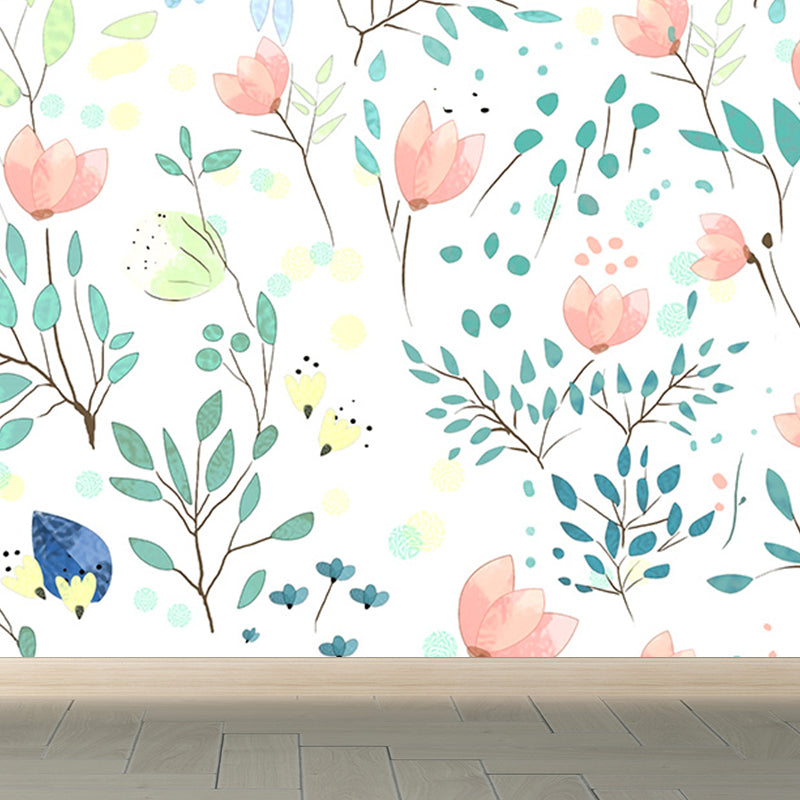 Modern Florentine Wall Mural Non-Woven Waterproof Light Color Wall Art for Bedroom White Clearhalo 'Wall Decor' 'Wall Mural' 1697735