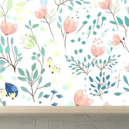 Modern Florentine Wall Mural Non-Woven Waterproof Light Color Wall Art for Bedroom White Clearhalo 'Wall Decor' 'Wall Mural' 1697735