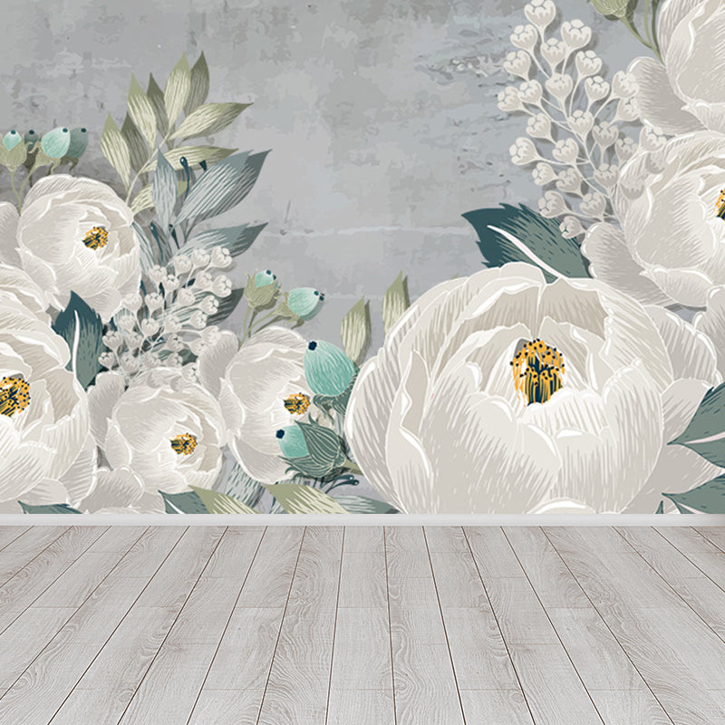 Modern Florentine Wall Mural Non-Woven Waterproof Light Color Wall Art for Bedroom Light Green Clearhalo 'Wall Decor' 'Wall Mural' 1697745