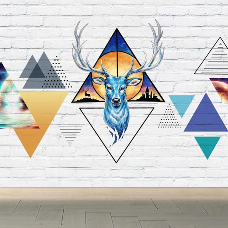 Stain Resistant Reindeer Mural Non-Woven Texture Modern Wall Decor for Girls Room Clearhalo 'Wall Decor' 'Wall Mural' 1697777