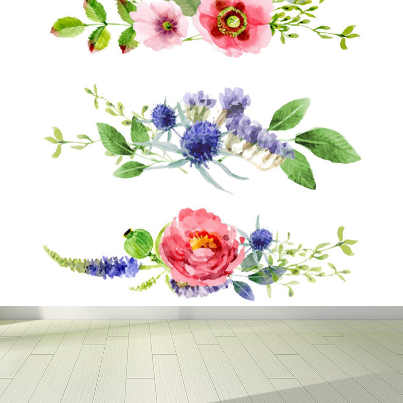 Pink Contemporary Mural Wallpaper Huge Flower Printed Wall Decor for Living Room Pink Clearhalo 'Wall Decor' 'Wall Mural' 1697845