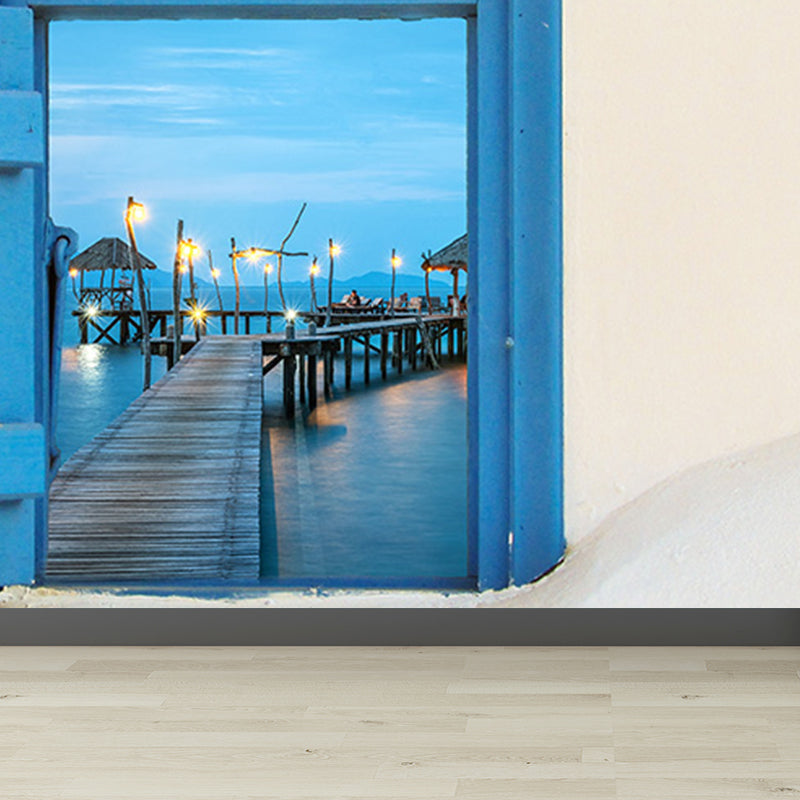 Novelty Scenery Wall Paper Mural for Child Bedroom, Pastel Color, Stain Resistant Clearhalo 'Wall Decor' 'Wall Mural' 1697887