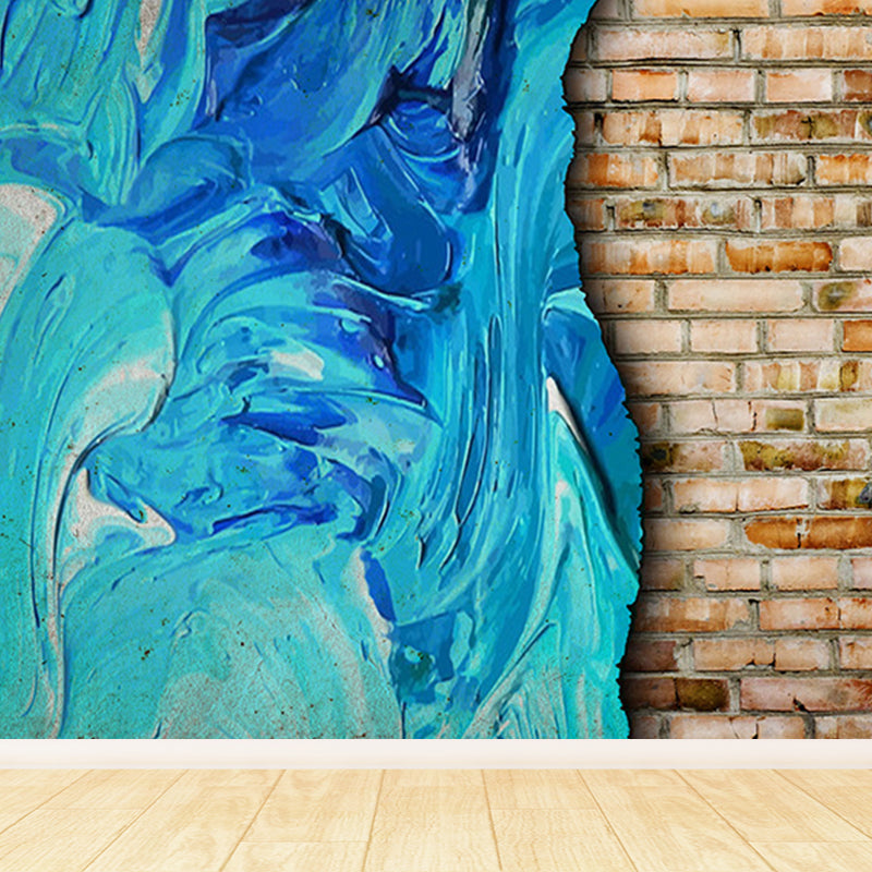 Novelty Scenery Wall Paper Mural for Child Bedroom, Pastel Color, Stain Resistant Ocean Blue Clearhalo 'Wall Decor' 'Wall Mural' 1697890