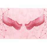 Pink Angel Wings Mural Decal Feather Trendy Waterproof Wall Covering for Girls Room Clearhalo 'Wall Decor' 'Wall Mural' 1697903