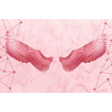 Pink Angel Wings Mural Decal Feather Trendy Waterproof Wall Covering for Girls Room Clearhalo 'Wall Decor' 'Wall Mural' 1697903