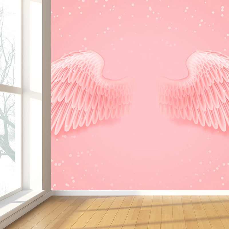 Huge Wing Mural Wallpaper Moisture Resistant Modern Girls Bedroom Wall Art in Pastel Color Clearhalo 'Wall Decor' 'Wall Mural' 1697916
