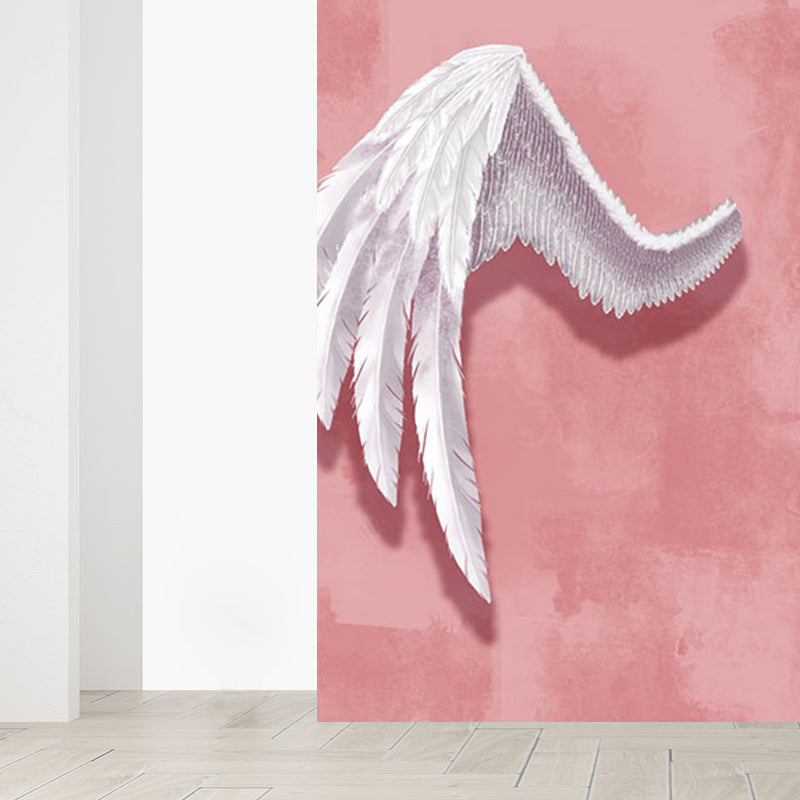 Huge Wing Mural Wallpaper Moisture Resistant Modern Girls Bedroom Wall Art in Pastel Color Clearhalo 'Wall Decor' 'Wall Mural' 1697922