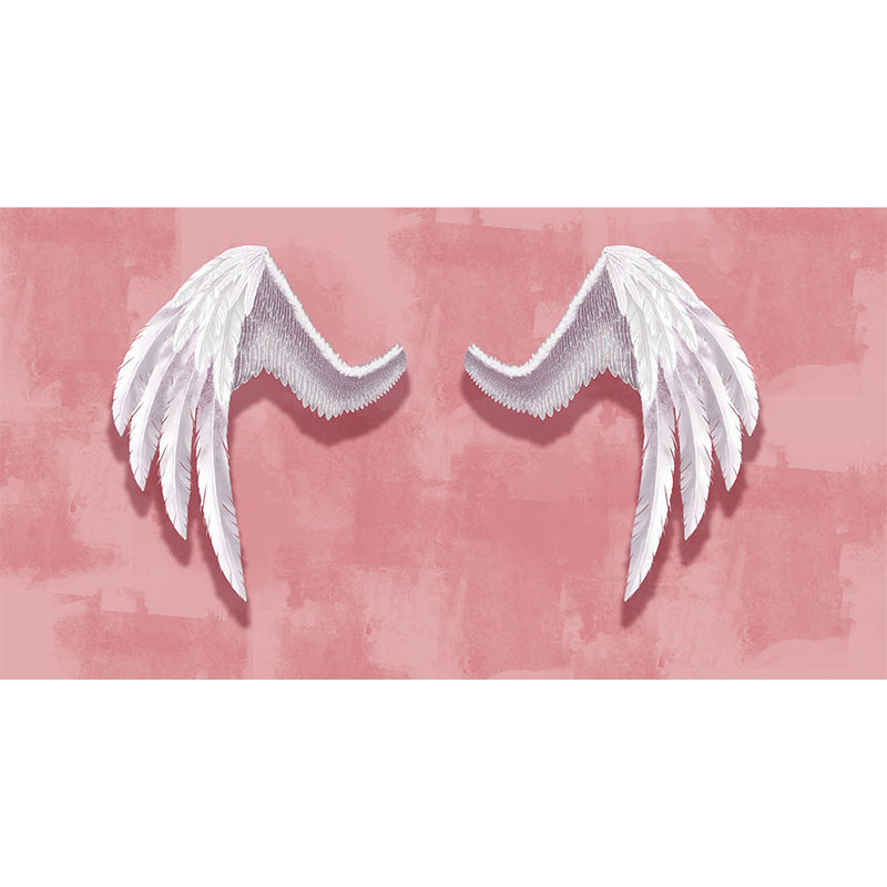 Huge Wing Mural Wallpaper Moisture Resistant Modern Girls Bedroom Wall Art in Pastel Color Clearhalo 'Wall Decor' 'Wall Mural' 1697923