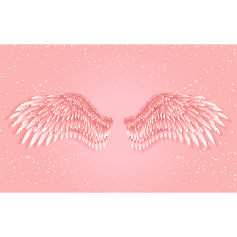 Huge Wing Mural Wallpaper Moisture Resistant Modern Girls Bedroom Wall Art in Pastel Color Clearhalo 'Wall Decor' 'Wall Mural' 1697933