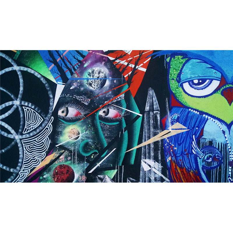 Cool Street Graffiti Wallpaper Mural Boys Bedroom Abstract Pattern Wall Covering, Custom Made Clearhalo 'Wall Decor' 'Wall Mural' 1697943