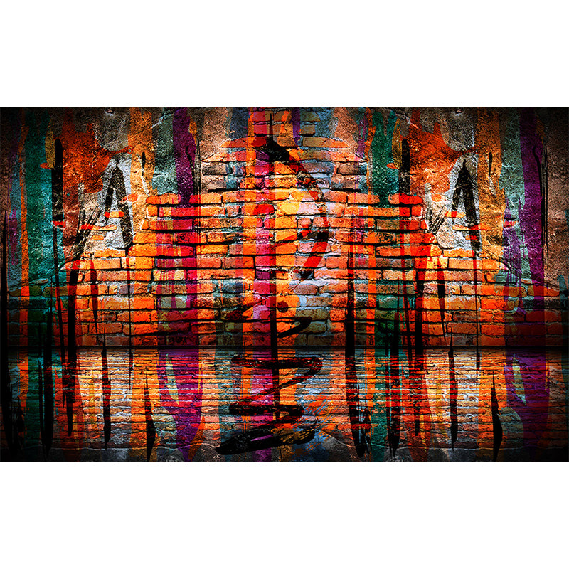 Cool Street Graffiti Wallpaper Mural Boys Bedroom Abstract Pattern Wall Covering, Custom Made Clearhalo 'Wall Decor' 'Wall Mural' 1697953