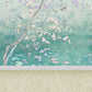 Spring Blossom Lotus Pond Mural Contemporary Waterproof Bedroom Wall Covering, Custom Made Clearhalo 'Wall Decor' 'Wall Mural' 1697997