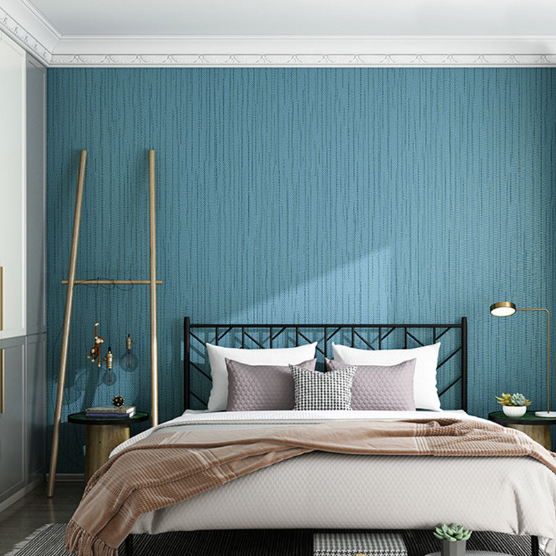 Modern Aesthetics Solid Wallpaper Light Color Ticking Striped Wall Decor for Bedroom Blue 1 Set Clearhalo 'Modern wall decor' 'Modern' 'Wallpaper' Wall Decor' 1698078