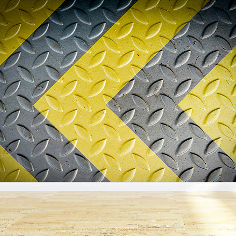 Non-Woven Textured Decorative Mural Decal Industrial Geometry Pattern Wall Covering Yellow Design 1 Clearhalo 'Wall Decor' 'Wall Mural' 1698133