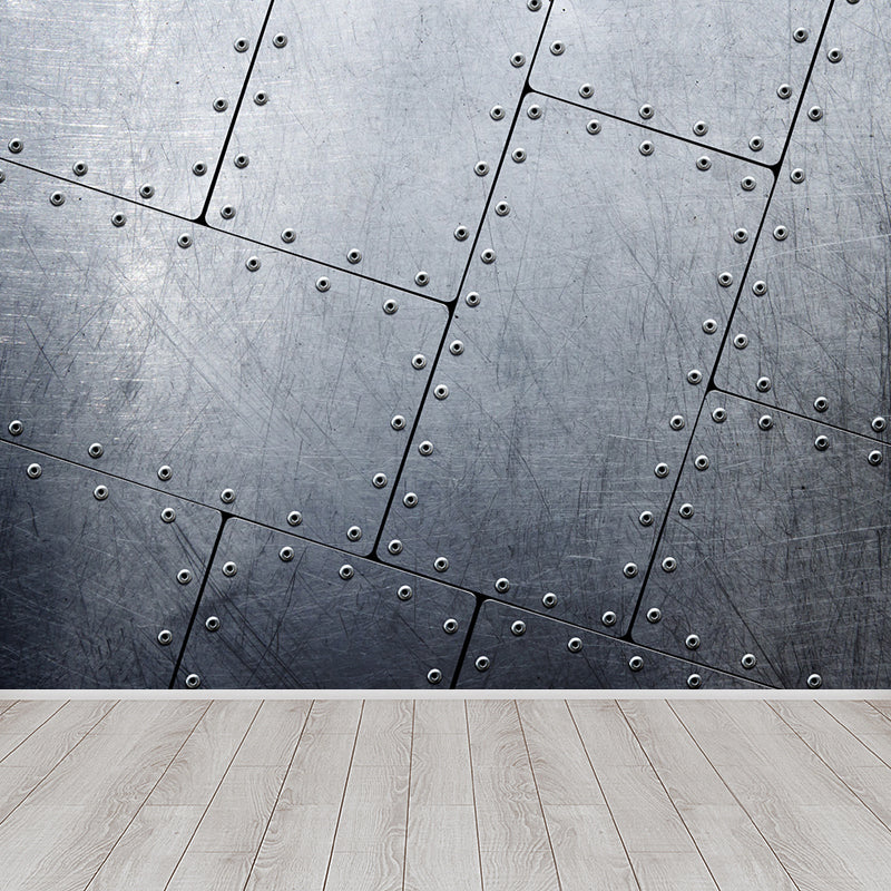 Non-Woven Textured Decorative Mural Decal Industrial Geometry Pattern Wall Covering Grey Design 1 Clearhalo 'Wall Decor' 'Wall Mural' 1698143