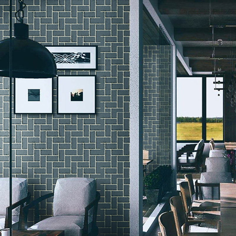 Water-Proof Brick Wallpaper Industrial PVC Wall Decor for Kitchen, 33' L x 17.5" W Dark Gray Clearhalo 'Industrial wall decor' 'Industrial' 'Wallpaper' Wall Decor' 1698176