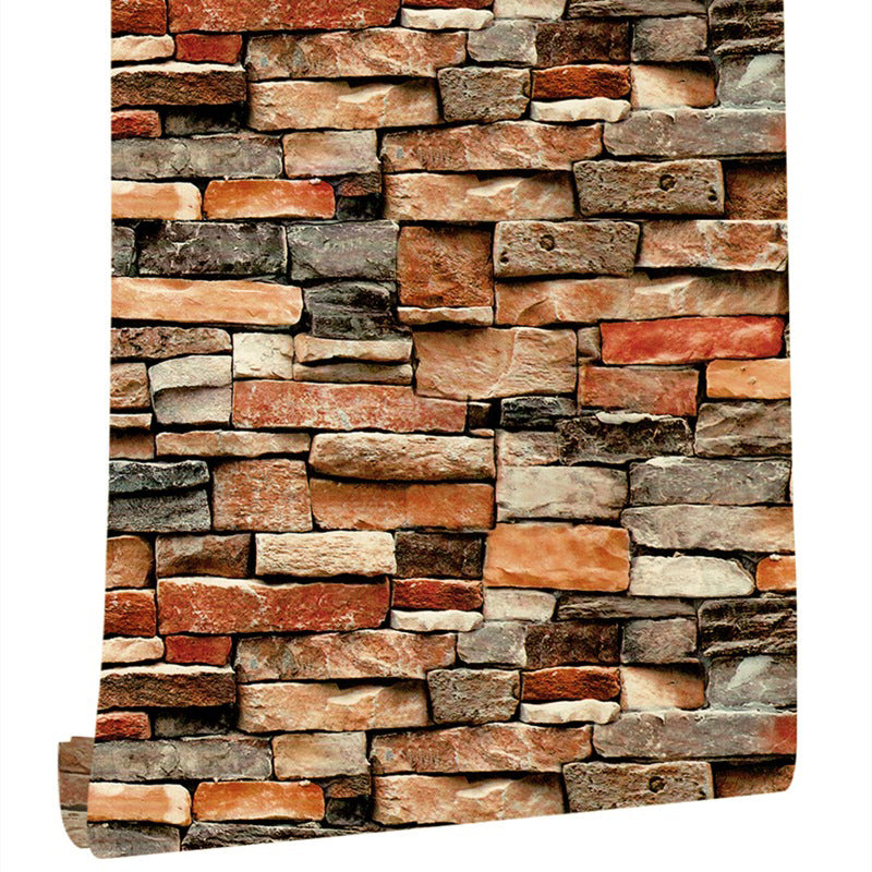 Self-Adhesive Rock Bricks Wallpaper 29.1-sq ft Steampunk Wall Art for Living Room Clearhalo 'Industrial wall decor' 'Industrial' 'Wallpaper' Wall Decor' 1698189