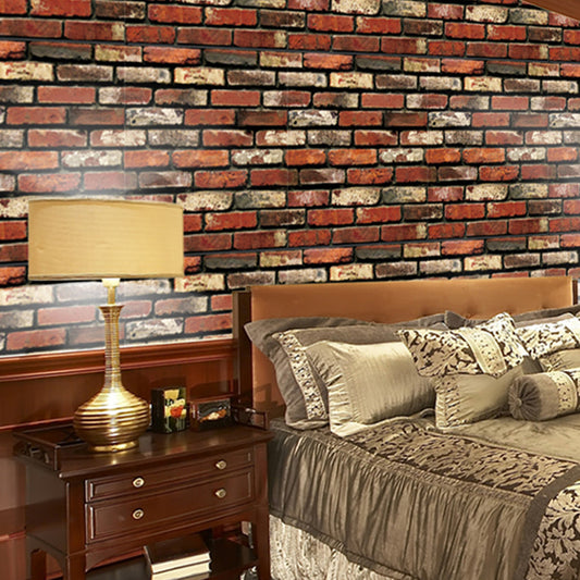 Fake Bricks Wallpaper Roll Stain Resistant Cyberpunk Living Room Wall Decor, 33' x 17.5" Clearhalo 'Industrial wall decor' 'Industrial' 'Wallpaper' Wall Decor' 1698208