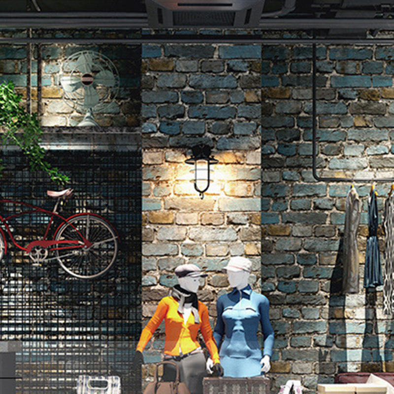 Colored-Paint Brick Wallpaper Roll Cyberpunk Smooth Surface Wall Art for Restaurant Clearhalo 'Industrial wall decor' 'Industrial' 'Wallpaper' Wall Decor' 1698232