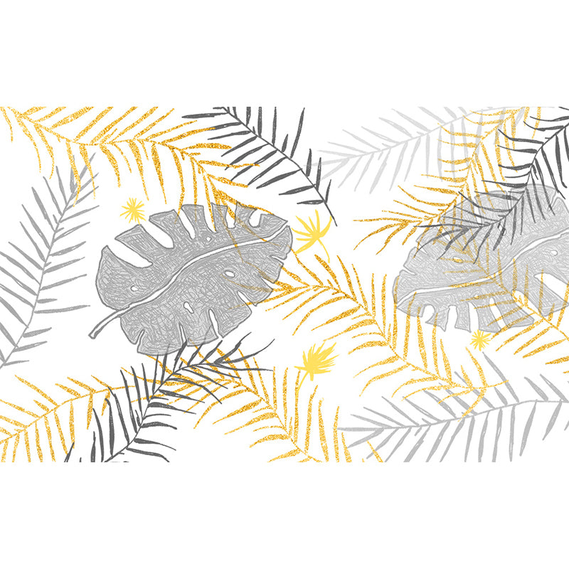 Pastel Color Tropical Mural Wallpaper Huge Palm Leaves Wall Decor for Living Room Clearhalo 'Wall Decor' 'Wall Mural' 1698357