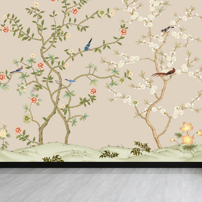 Large Flower Tree Mural Wallpaper Modern Luxuriant Botanical Wall Decor in Green Green Clearhalo 'Wall Decor' 'Wall Mural' 1698389