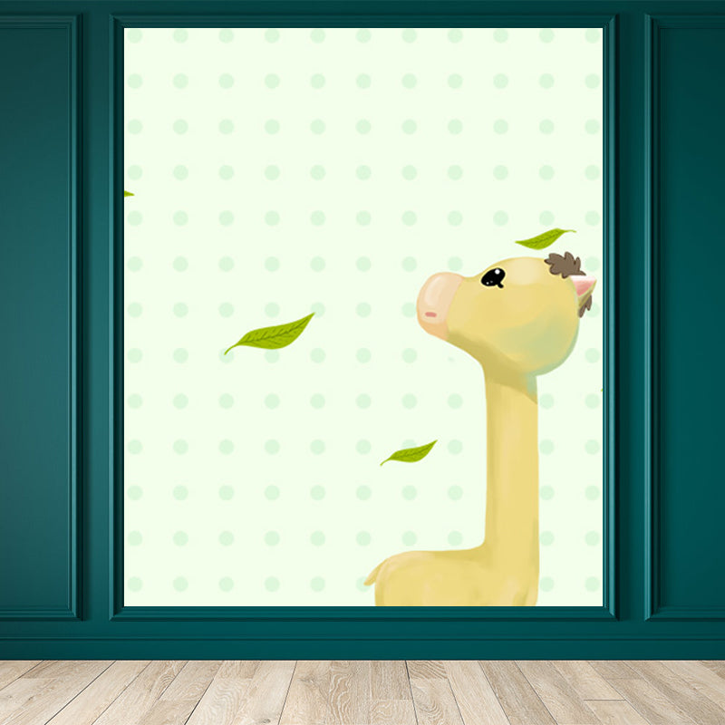 Kids Style Animal Wallpaper Mural for Baby Room Personalized Wall Decor in Light Color Light Green Clearhalo 'Wall Decor' 'Wall Mural' 1698534