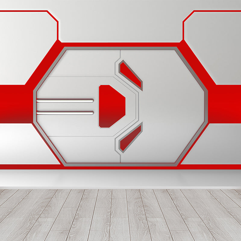 Sci-Fi Spaceship Interior Mural Non-Woven Waterproof Bright Color Wall Covering for Room Red Clearhalo 'Wall Decor' 'Wall Mural' 1698594