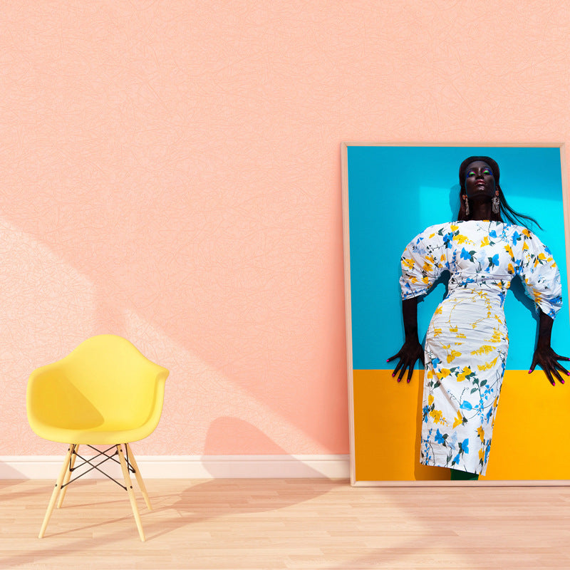 Smooth Soft Color Wallpaper Modern Style Plain Wall Covering for Room, 33' L x 20.5" W Dark Pink 1 Set Clearhalo 'Modern wall decor' 'Modern' 'Wallpaper' Wall Decor' 1698649