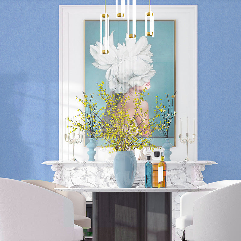 Plain Wallpaper Simplicity Beautiful Blank Wall Covering in Pastel Blue, 31' x 20.5" Blue 1 Set Clearhalo 'Modern wall decor' 'Modern' 'Wallpaper' Wall Decor' 1698660