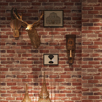 Industrial Brick Look Wallpaper Dark Color Moisture Resistant Wall Art for Kitchen Brown 1 Set Clearhalo 'Industrial wall decor' 'Industrial' 'Wallpaper' Wall Decor' 1698703