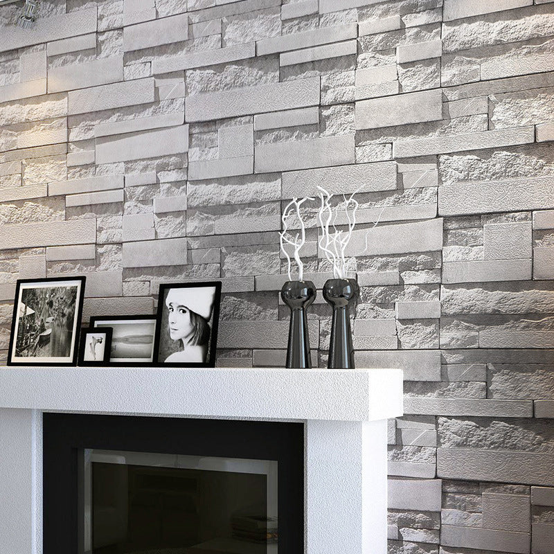 PVC Unpasted Wallpaper Roll Industrial Brick and Rock Print Wall Art for Dining Room Clearhalo 'Industrial wall decor' 'Industrial' 'Wallpaper' Wall Decor' 1698714