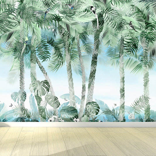 Green Palm Trees Wall Mural Botanix Tropical Moisture Resistant Wall Covering for Home