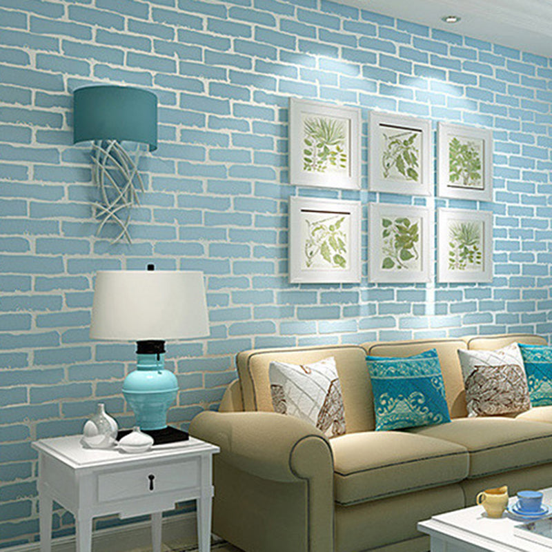 Soft Color Brick Wallpaper Roll Stain-Resistant Wall Art for House Interior, Non-Woven Clearhalo 'Industrial wall decor' 'Industrial' 'Wallpaper' Wall Decor' 1698783