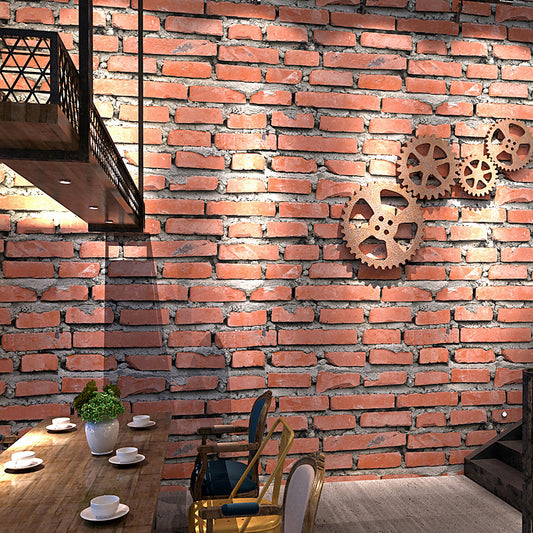 Washable Brick-and-Mortar Wallpaper 54.2-sq ft Industrial Wall Decor for Snack Bar Clearhalo 'Industrial wall decor' 'Industrial' 'Wallpaper' Wall Decor' 1698829