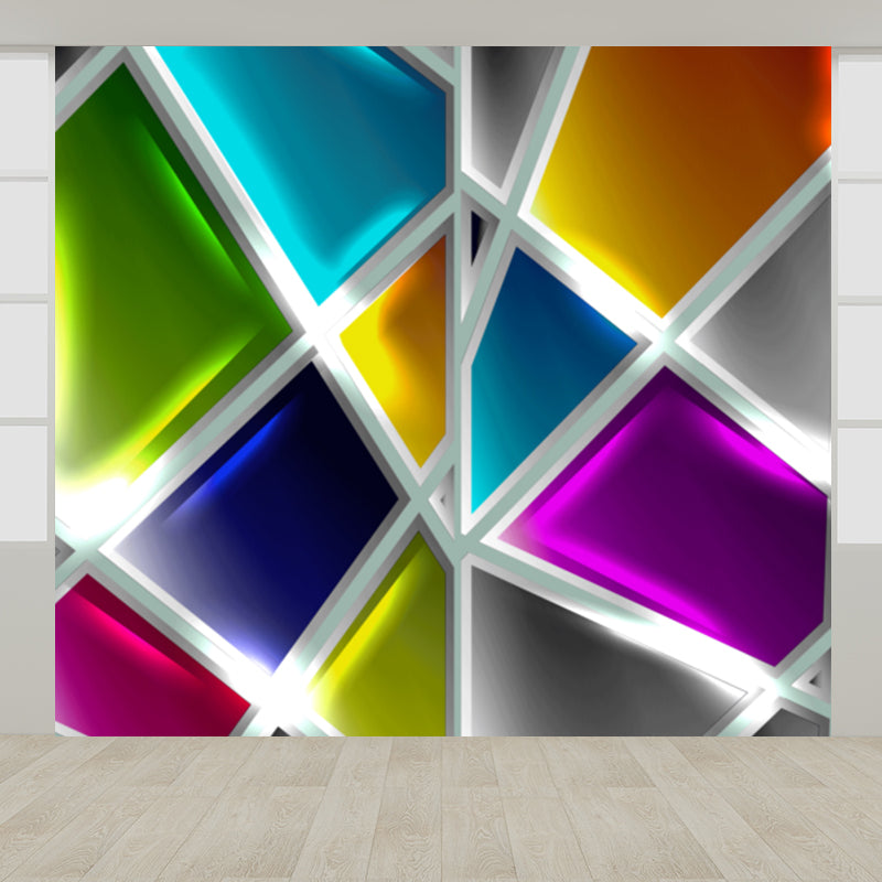 Soft Color Geometry Pattern Mural Moisture-Proofing Wall Covering for Dining Room Clearhalo 'Wall Decor' 'Wall Mural' 1698843