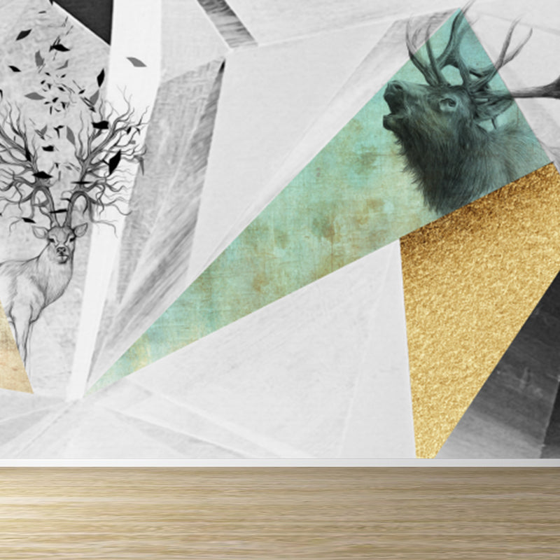 Pastel Color Diamond Mural Wallpaper Geometric Modern Stain Resistant Wall Decor Clearhalo 'Wall Decor' 'Wall Mural' 1698853