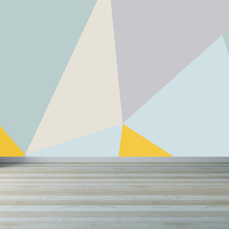 Pastel Color Diamond Mural Wallpaper Geometric Modern Stain Resistant Wall Decor Yellow Clearhalo 'Wall Decor' 'Wall Mural' 1698857