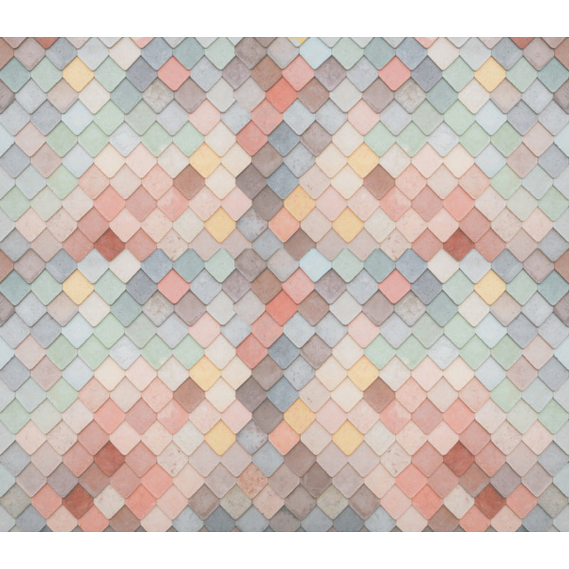 Pastel Color Diamond Mural Wallpaper Geometric Modern Stain Resistant Wall Decor Clearhalo 'Wall Decor' 'Wall Mural' 1698865