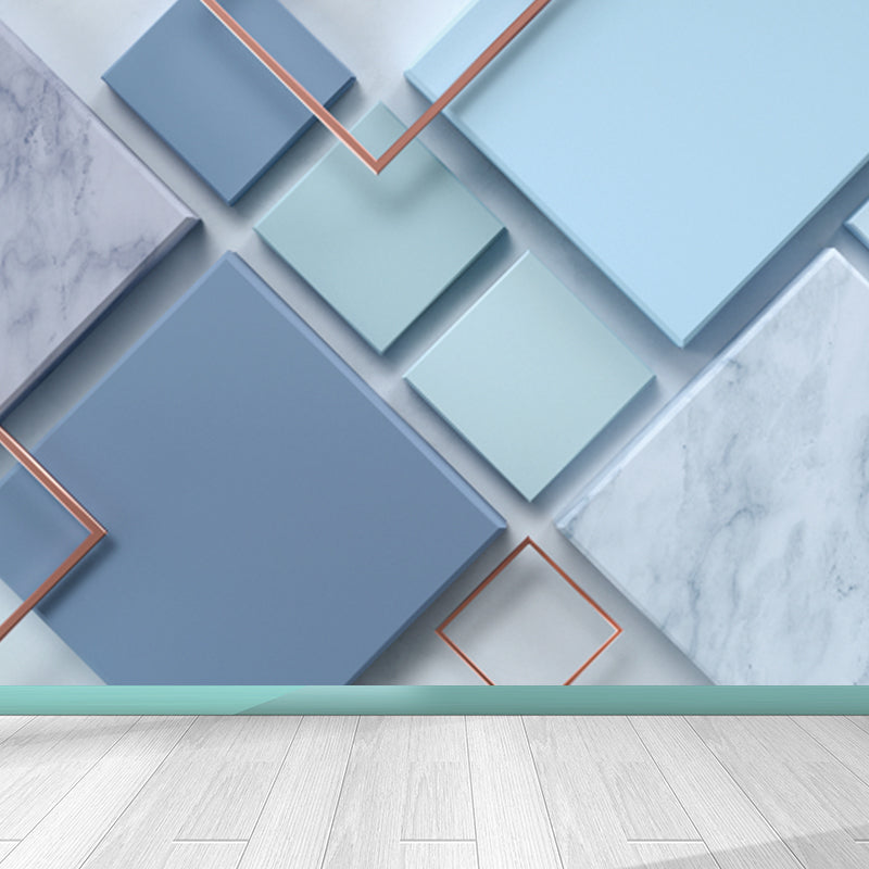 Waterproofing Graphic Wall Mural Modern Non-Woven Wall Art, Custom Size Available Blue Clearhalo 'Wall Decor' 'Wall Mural' 1698877