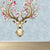 Illustration Style Reindeer Wall Mural Giant Wall Covering for Dining Room, Custom Blue Clearhalo 'Wall Decor' 'Wall Mural' 1698897