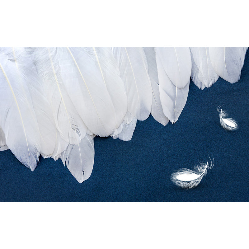 Extra Large Feather Mural Light Color Non-Woven Wall Art for Home Decor, Personalized Clearhalo 'Wall Decor' 'Wall Mural' 1698940