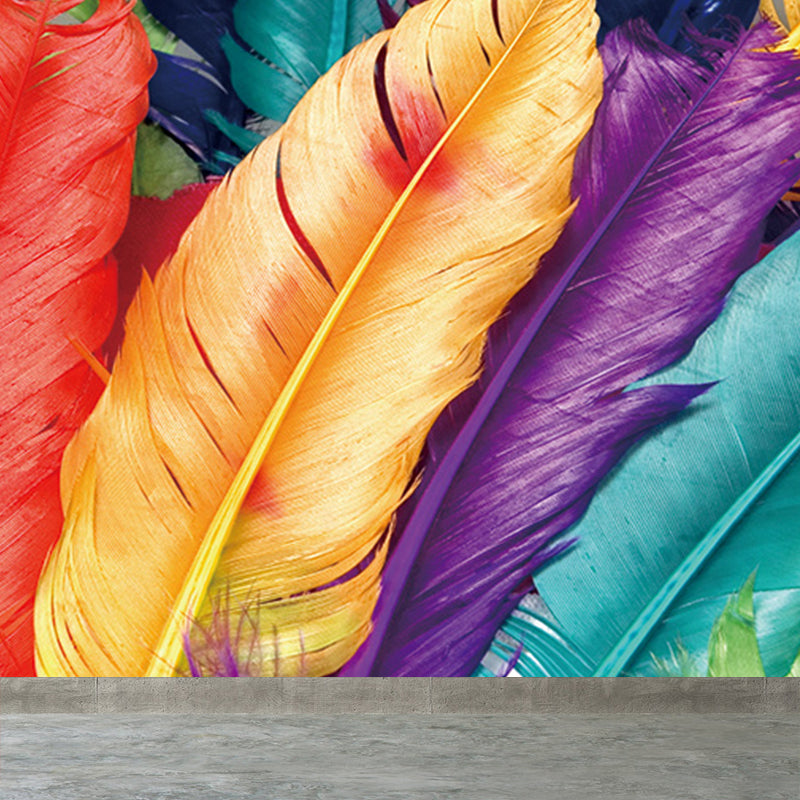 Extra Large Feather Mural Light Color Non-Woven Wall Art for Home Decor, Personalized Clearhalo 'Wall Decor' 'Wall Mural' 1698943