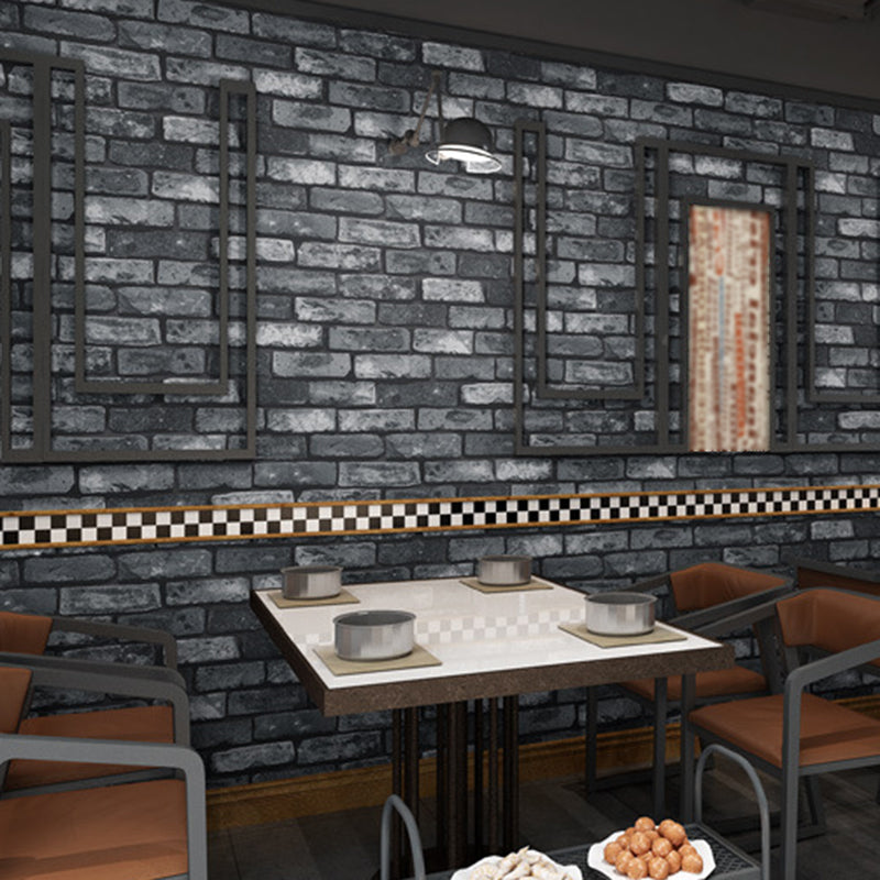 Shabby Brickwork Wallpaper Roll for Restaurant Architectural Wall Art, 31' x 20.5" Clearhalo 'Industrial wall decor' 'Industrial' 'Wallpaper' Wall Decor' 1698953