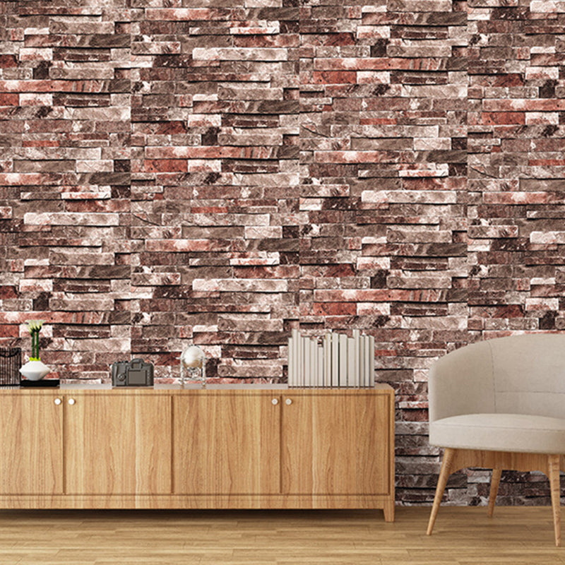 Removable Faux Rock Brick Wallpaper Industrial PVC Wall Covering, 19.5' L x 17.5" W Clearhalo 'Industrial wall decor' 'Industrial' 'Wallpaper' Wall Decor' 1698985