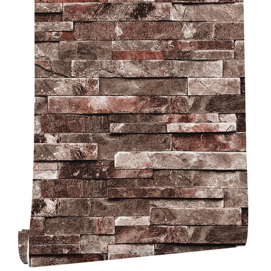 Removable Faux Rock Brick Wallpaper Industrial PVC Wall Covering, 19.5' L x 17.5" W Clearhalo 'Industrial wall decor' 'Industrial' 'Wallpaper' Wall Decor' 1698986
