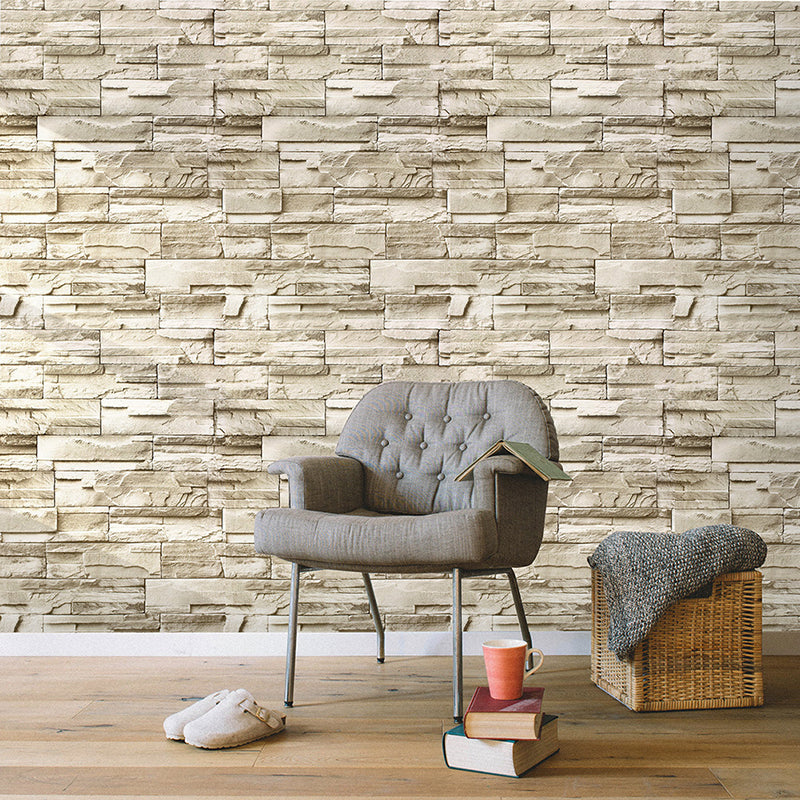 Removable Faux Rock Brick Wallpaper Industrial PVC Wall Covering, 19.5' L x 17.5" W Clearhalo 'Industrial wall decor' 'Industrial' 'Wallpaper' Wall Decor' 1698998