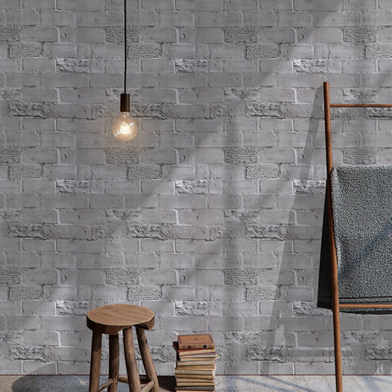 Removable Faux Rock Brick Wallpaper Industrial PVC Wall Covering, 19.5' L x 17.5" W Grey Clearhalo 'Industrial wall decor' 'Industrial' 'Wallpaper' Wall Decor' 1699001