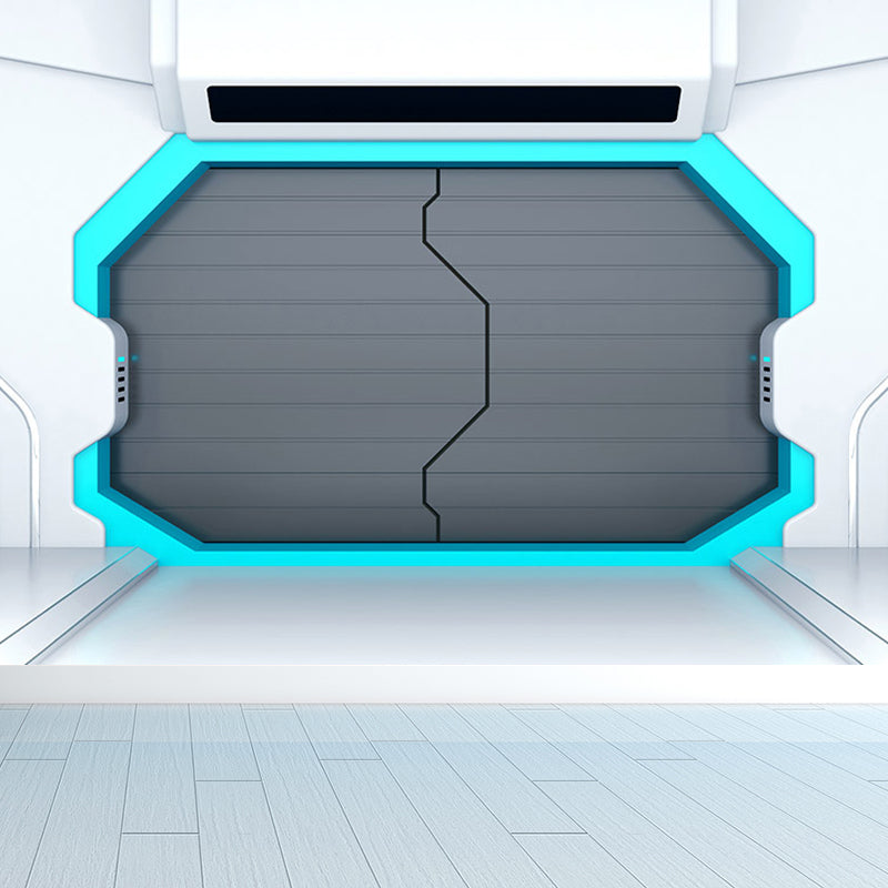 Door of Spaceship Mural Decal Science Fiction Stain Resistant Bedroom Wall Covering, Customized Clearhalo 'Wall Decor' 'Wall Mural' 1699140