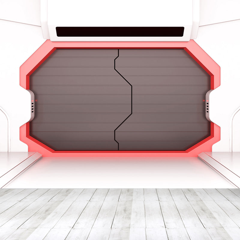 Door of Spaceship Mural Decal Science Fiction Stain Resistant Bedroom Wall Covering, Customized Clearhalo 'Wall Decor' 'Wall Mural' 1699146